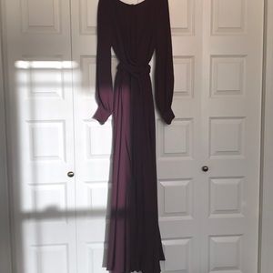 Women’s Long Sleeve Plum color  Maxi Dress Sz Sm